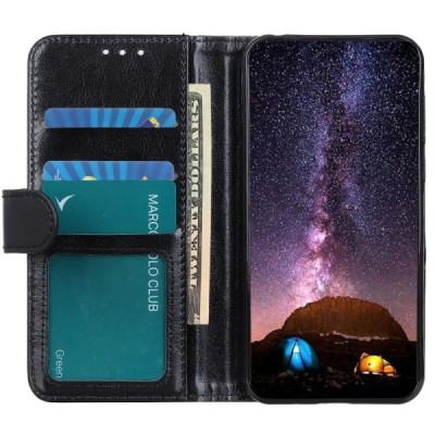Samsung Galaxy A72 5G (A726B, A725F) atverčiamas juodas odinis dėklas - piniginė | Priedai.lt