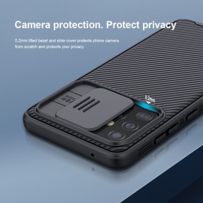 Samsung Galaxy A52 5G (A526B) „Nillkin“ CamShield juodas dėklas, nugarėlė su kameros apsauga | Priedai.lt