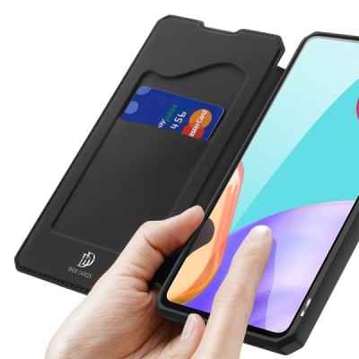 Dux Ducis Skin X serijos Samsung Galaxy A52 5G (A526B, A525F) juodas odinis atverčiamas dėklas | Priedai.lt