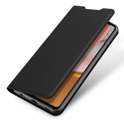 Dux Ducis Skin serijos Samsung Galaxy A72 5G (A726B, A725F) juodas odinis atverčiamas dėklas | Priedai.lt