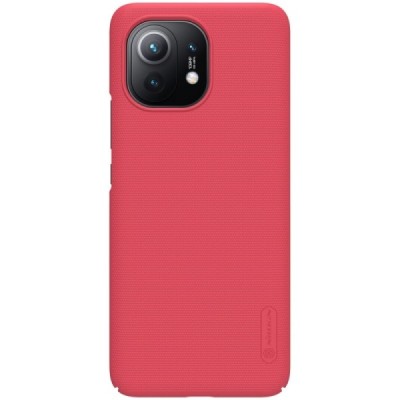 Xiaomi Mi 11 Nillkin Frosted Shield raudonas plastikinis dėklas | Priedai.lt