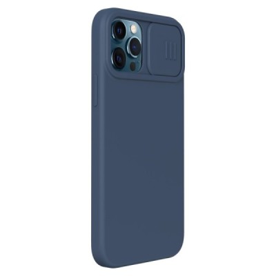 Apple iPhone 12 (12 Pro) „Nillkin“ CamShield MagSafe tamsiai mėlynas dėklas, nugarėlė su kameros apsauga | Priedai.lt