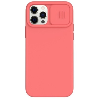 Apple iPhone 12 (12 Pro) „Nillkin“ CamShield MagSafe rožinis dėklas, nugarėlė su kameros apsauga | Priedai.lt