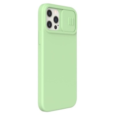 Apple iPhone 12 (12 Pro) „Nillkin“ CamShield MagSafe žalias dėklas, nugarėlė su kameros apsauga | Priedai.lt