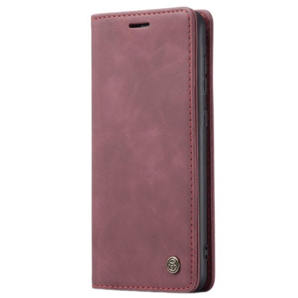 „CaseMe“ Retro solidus atverčiamas dėklas - bordo (Galaxy A52 / A52s)