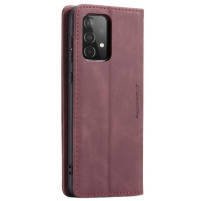 Samsung Galaxy A52 5G (A526B, A525F) CaseMe Retro solidus atverčiamas bordo odinis dėklas - knygutė | Priedai.lt
