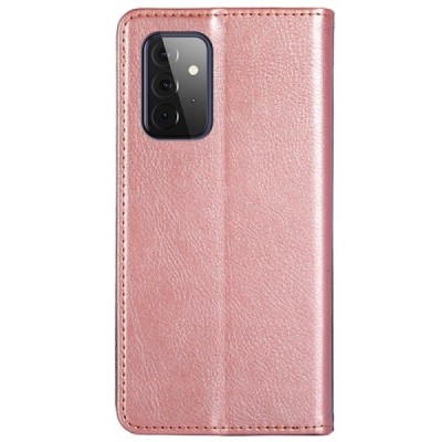 Solidus Samsung Galaxy A72 (A726B, A725F) rožinis odinis atverčiamas dėklas | Priedai.lt