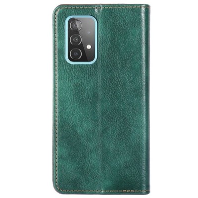 Solidus Samsung Galaxy A52 5G (A526B, A525F) žalias odinis atverčiamas dėklas | Priedai.lt