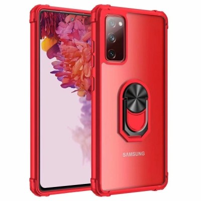 Samsung Galaxy A52 5G (A526B, A525F) „Fashion“ Kickstand raudonas kieto silikono TPU skaidrus dėklas - nugarėlė | Priedai.lt