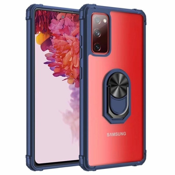 „Fashion“ Kickstand kieto silikono (TPU) dėklas - skaidrus / mėlynas (Galaxy A52 / A52s)