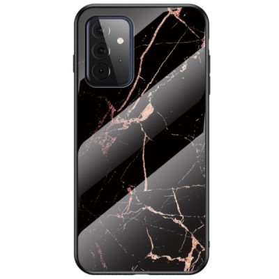 Samsung Galaxy A72 (A726B, A725F) „Marble“ kieto silikono TPU juodas / auksinis dėklas - nugarėlė | Priedai.lt
