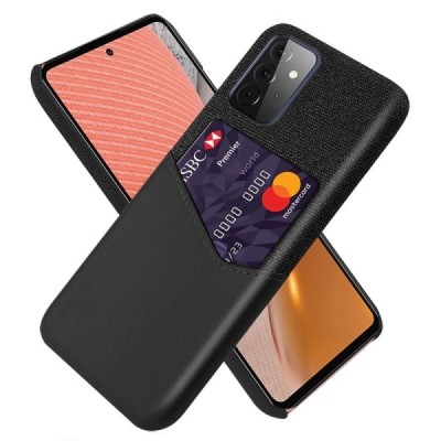 „KSQ“ Shell Samsung Galaxy A72 (A726B, A725F) juodas odinis dėklas - nugarėlė su kišenėle kortelėms | Priedai.lt