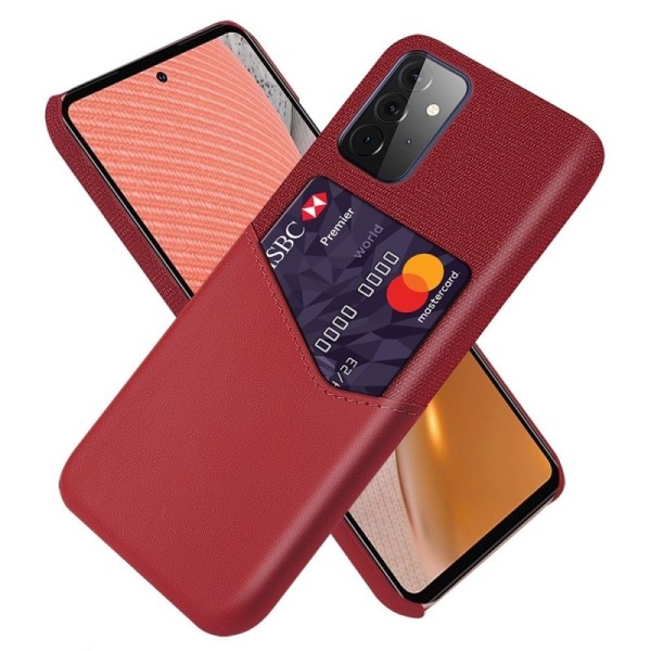 „KSQ“ Shell dėklas su kišenėle - raudonas (Galaxy A72)