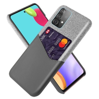 „KSQ“ Shell Samsung Galaxy A52 5G (A526B, A525F) pilkas odinis dėklas - nugarėlė su kišenėle kortelėms | Priedai.lt