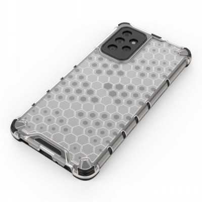 Honeycomb sustiprintos apsaugos Samsung Galaxy A72 (A726B, A725F) skaidrus kieto silikono (TPU) ir plastiko dėklas | Priedai.lt
