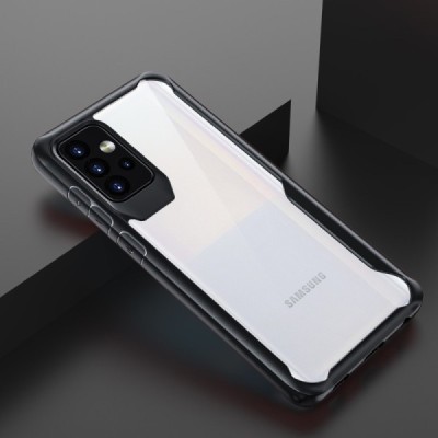 Samsung Galaxy A72 (A726B, A725F) Fashion skaidrus juodos spalvos apvadais kieto silikono (TPU) dėklas | Priedai.lt