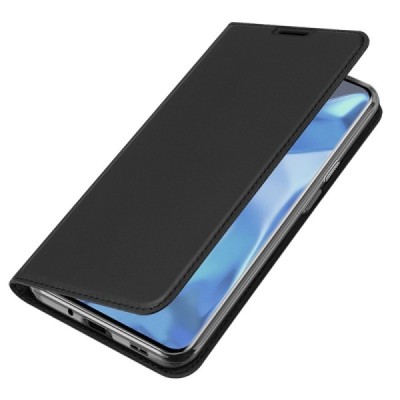 Dux Ducis Skin serijos OnePlus 9 Pro juodas odinis atverčiamas dėklas | Priedai.lt