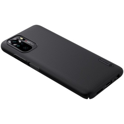 Xiaomi Redmi Note 10 4G (Note 10s, Poco M5s) Nillkin Frosted Shield juodas plastikinis dėklas, nugarėlė | Priedai.lt