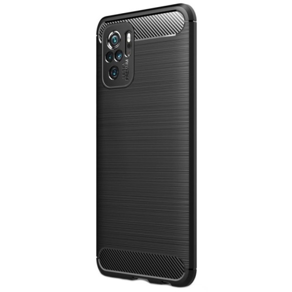 „Carbon“ kieto silikono (TPU) dėklas - juodas (Redmi Note 10S / Note 10 4G / Poco M5s)