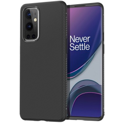 OnePlus 9 Pro kieto silikono TPU juodas dėklas - nugarėlė | Priedai.lt