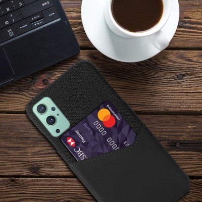 „KSQ“ Shell OnePlus 9 Pro juodas odinis dėklas - nugarėlė su kišenėle kortelėms | Priedai.lt