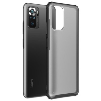 Xiaomi Redmi Note 10S (Note 10 4G, Poco M5s) Armor matinis juodos spalvos apvadais kieto silikono (TPU) dėklas | Priedai.lt
