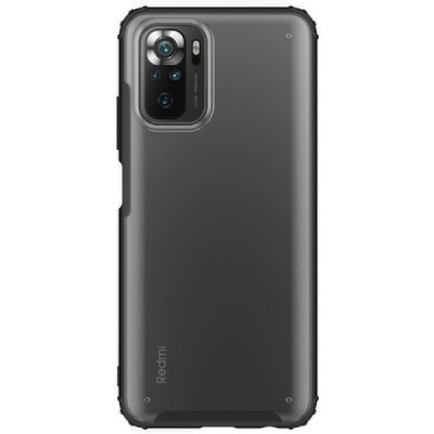 Xiaomi Redmi Note 10S (Note 10 4G, Poco M5s) Armor matinis juodos spalvos apvadais kieto silikono (TPU) dėklas | Priedai.lt