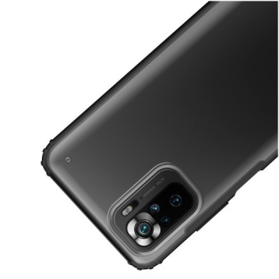 Xiaomi Redmi Note 10S (Note 10 4G, Poco M5s) Armor matinis juodos spalvos apvadais kieto silikono (TPU) dėklas | Priedai.lt