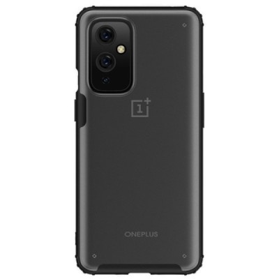 OnePlus 9 Armor matinis juodos spalvos apvadais kieto silikono (TPU) dėklas | Priedai.lt