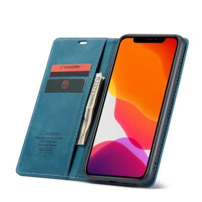 Apple iPhone 11 Pro CaseMe Retro solidus atverčiamas žalias odinis dėklas - knygutė | Priedai.lt