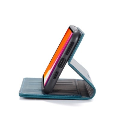 Apple iPhone 11 Pro CaseMe Retro solidus atverčiamas žalias odinis dėklas - knygutė | Priedai.lt