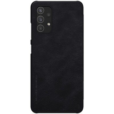 Prabangus „Nillkin“ Qin serijos juodas odinis atverčiamas Samsung Galaxy A32 4G (A325F) dėklas | Priedai.lt