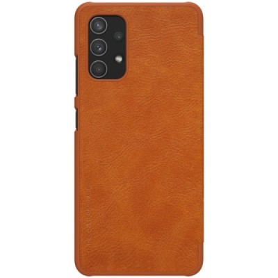 Prabangus „Nillkin“ Qin serijos rudas odinis atverčiamas Samsung Galaxy A32 4G (A325F) dėklas | Priedai.lt