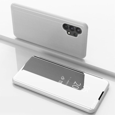 Samsung Galaxy A32 4G (A325F) plastikinis atverčiamas sidabrinis dėklas | Priedai.lt