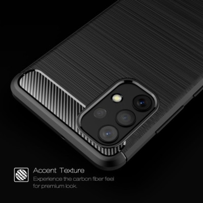 Samsung Galaxy A32 4G (A325F) Carbon kieto silikono TPU juodas dėklas - nugarėlė | Priedai.lt