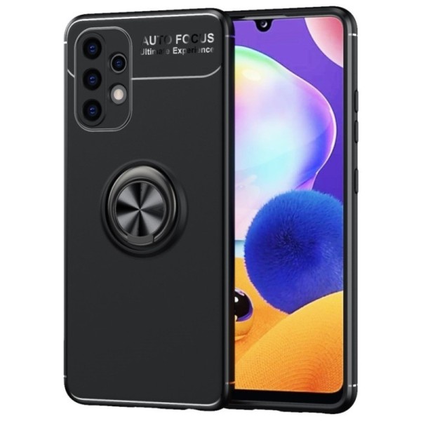 „FOCUS“ Kickstand kieto silikono (TPU) dėklas - juodas (Galaxy A32 4G)