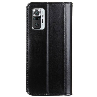 Xiaomi Redmi Note 10 Pro juodas odinis atverčiamas dėklas - knygutė su magnetu | Priedai.lt