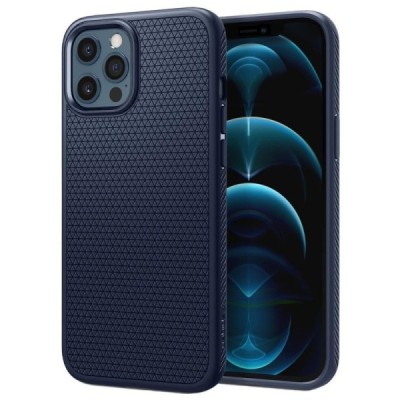 „Spigen“ Liquid Air Apple iPhone 12 Pro Max mėlynas kieto silikono dėklas | Priedai.lt