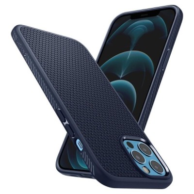 „Spigen“ Liquid Air Apple iPhone 12 Pro Max mėlynas kieto silikono dėklas | Priedai.lt