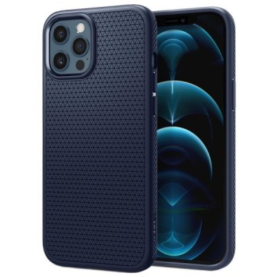 „Spigen“ Liquid Air Apple iPhone 12 (12 Pro) mėlynas kieto silikono dėklas | Priedai.lt