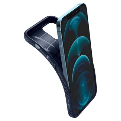 „Spigen“ Liquid Air Apple iPhone 12 (12 Pro) mėlynas kieto silikono dėklas | Priedai.lt