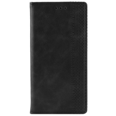 Samsung Galaxy XCover Pro (G715) Vintage juodas odinis atverčiamas dėklas - knygutė su magnetu | Priedai.lt