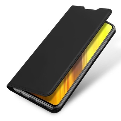 Xiaomi Poco X3 (X3 Pro) „Dux Ducis“ Skin serijos juodas odinis atverčiamas dėklas - knygutė | Priedai.lt