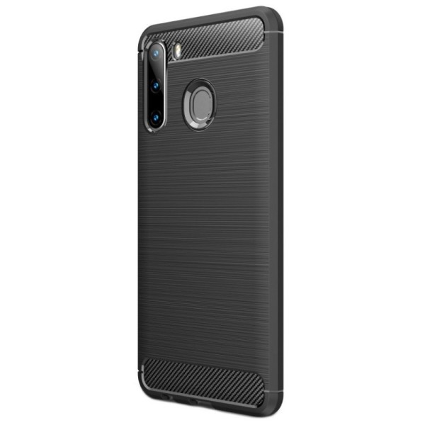 „Carbon“ kieto silikono (TPU) dėklas - juodas (Galaxy A21)