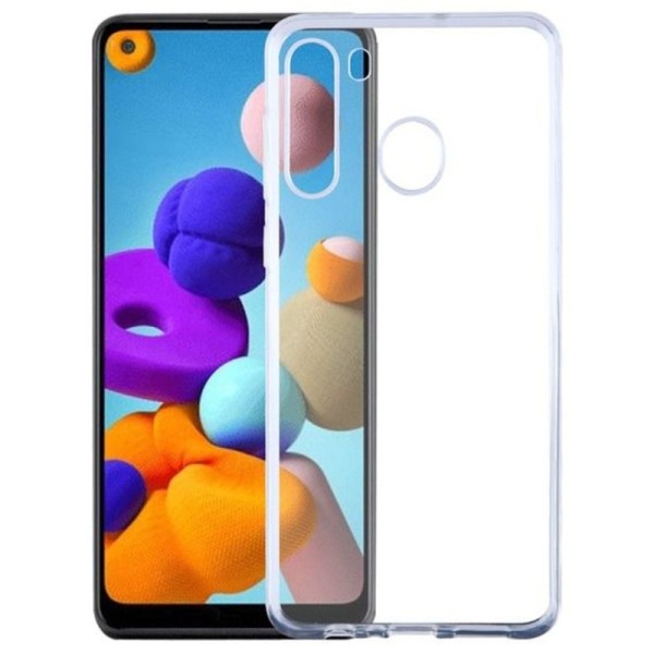 Kieto silikono (TPU) dėklas - skaidrus (Galaxy A21)