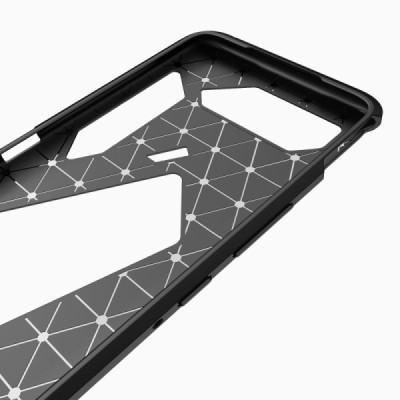 Asus Rog Phone 5 (ZS673KS) „Carbon“ kieto silikono TPU juodas dėklas - nugarėlė | Priedai.lt
