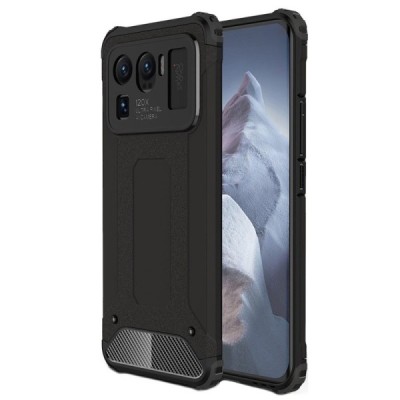 Sustiprintos apsaugos Xiaomi Mi 11 Ultra juodas kieto silikono (TPU) ir plastiko dėklas | Priedai.lt