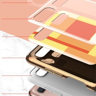 Samsung Galaxy Z Flip (F700) GKK Pattern plastikinis geltonas dėklas - nugarėlė | Priedai.lt