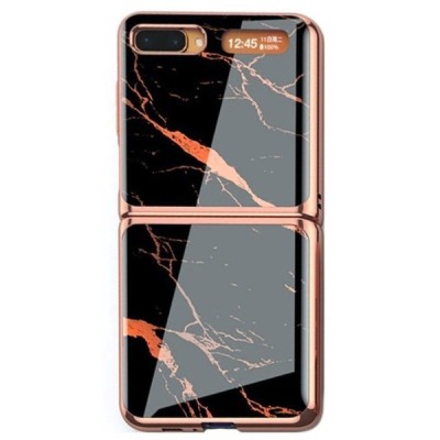 Samsung Galaxy Z Flip (F700) GKK Marble plastikinis juodas dėklas - nugarėlė | Priedai.lt