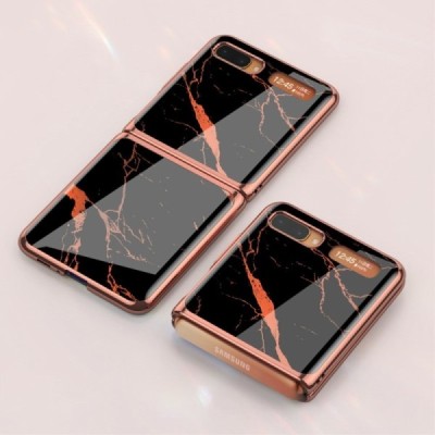 Samsung Galaxy Z Flip (F700) GKK Marble plastikinis juodas dėklas - nugarėlė | Priedai.lt